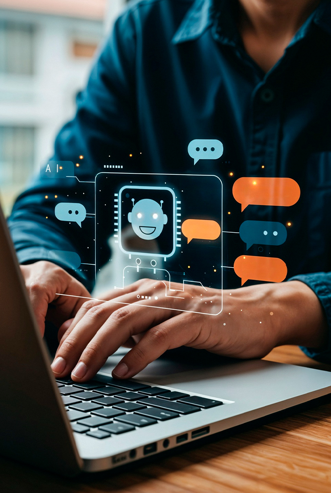 AI assistant helping a business professional