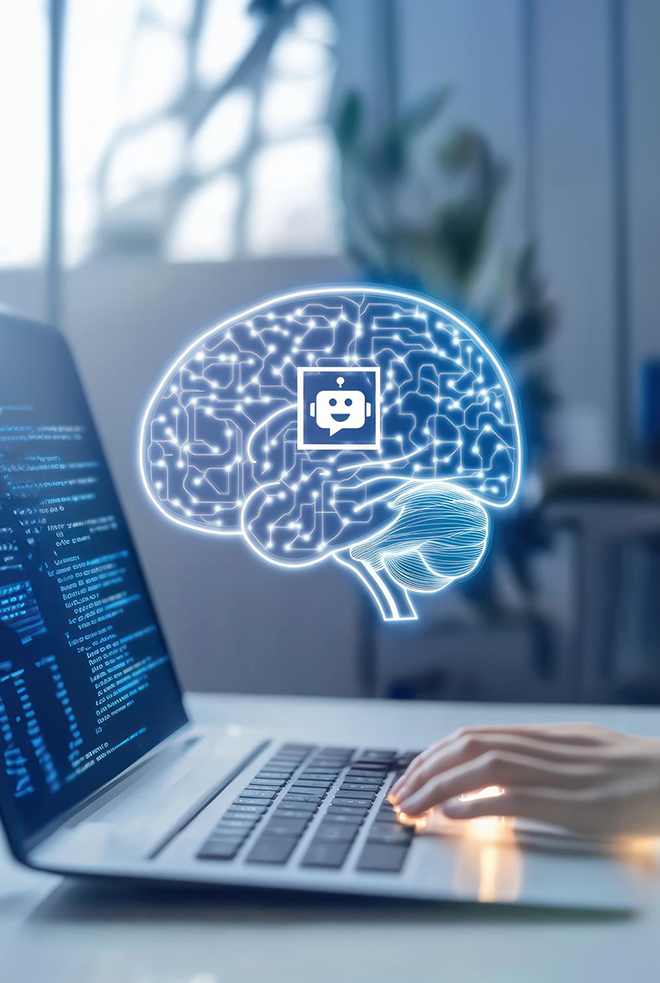 AI assistant helping a business professional